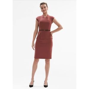 M.M.Lafleur | The Elecia Dress Stretch Twill in Brick Red Women's Size 12